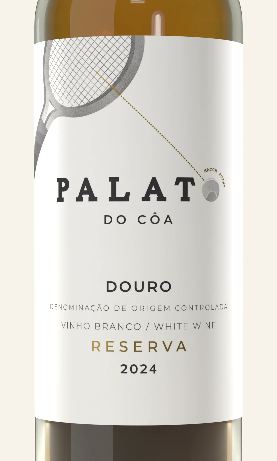 Rótulo do Palato do Côa Reserva Branco, em plano aproximado