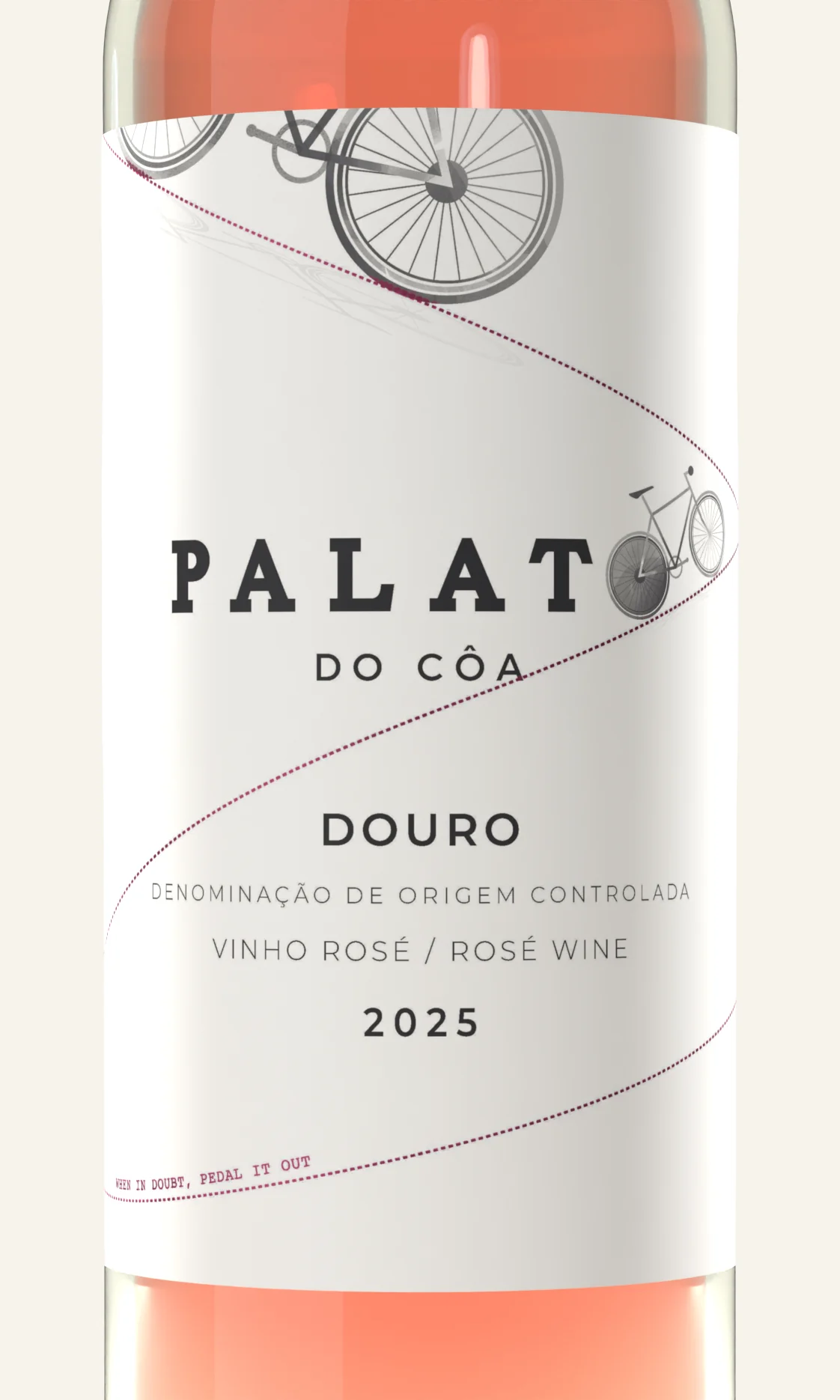 Rótulo do Palato do Côa Rosé, em plano aproximado