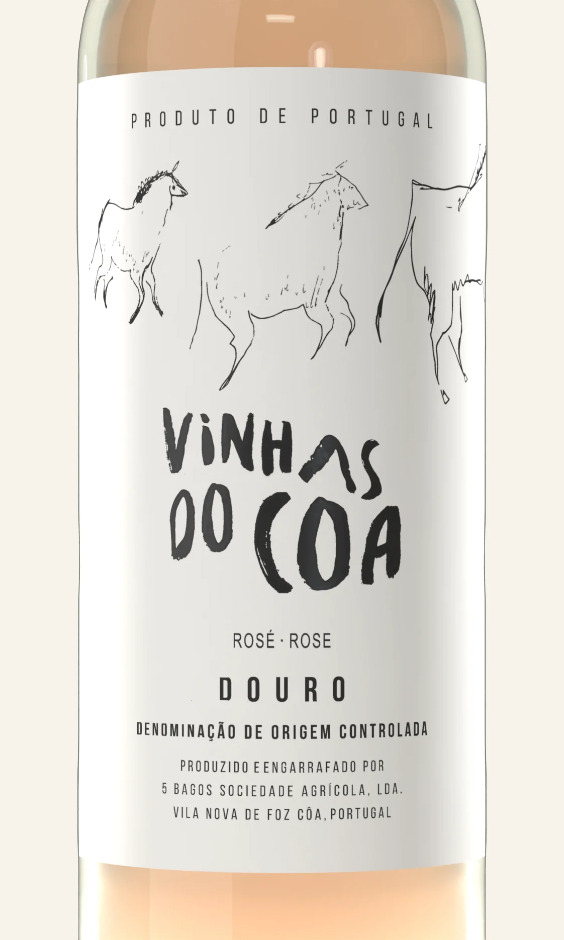 Vinhas do Côa Rosé label, close up