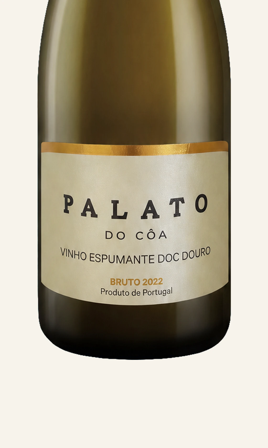 Rótulo do Palato do Côa Espumante Bruto, em plano aproximado