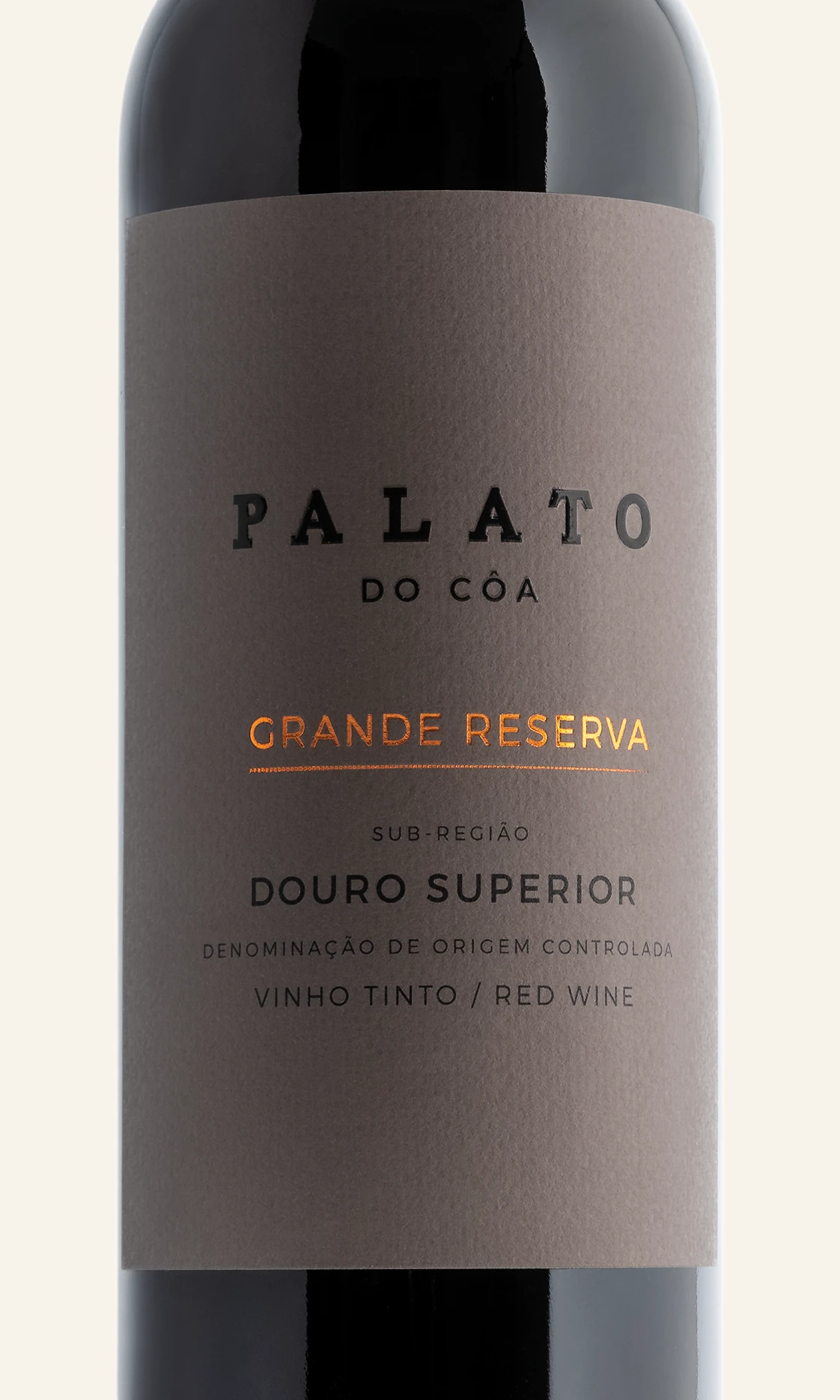Rótulo do Palato do Côa Grande Reserva, em plano aproximado