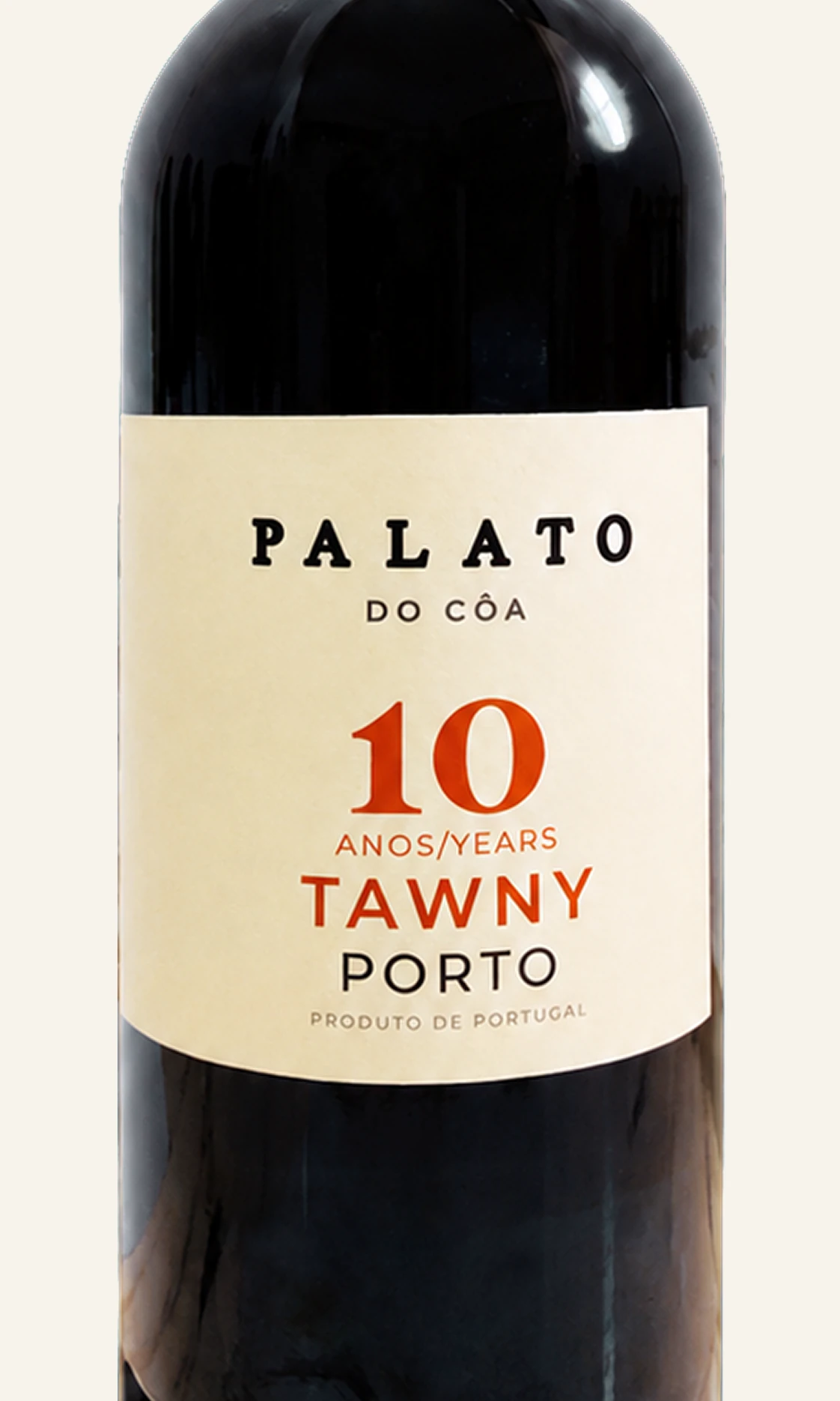 Rótulo do Palato do Côa Porto Tawny 10 Anos, em plano aproximado