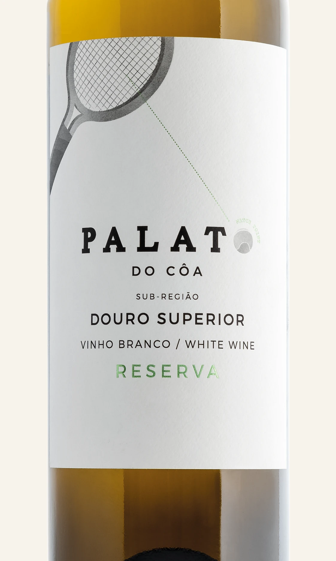 Rótulo do Palato do Côa Reserva Branco, em plano aproximado